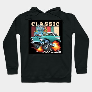 Classic 1957 Chevy Nomad Hot Rod Hoodie